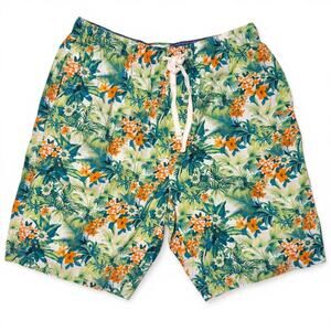 Tommy Bahama Swim Trunks Men's Large Tropical Floral Board Shorts Cotton 10"